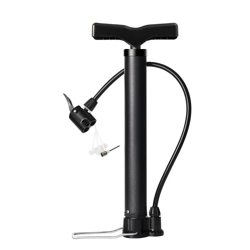 Portable Bicycle Pump Steel Pipe Inflator Manual Pump Foot Pedal Floor Air Inflator External Hose Fits Bikes Football Basketball